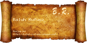 Baluh Rufusz névjegykártya